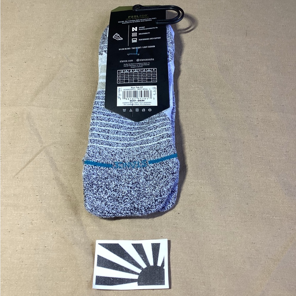 Stance Performance Light Cushion Run Tab ST White M: 9-13 L - Picture 3 of 4